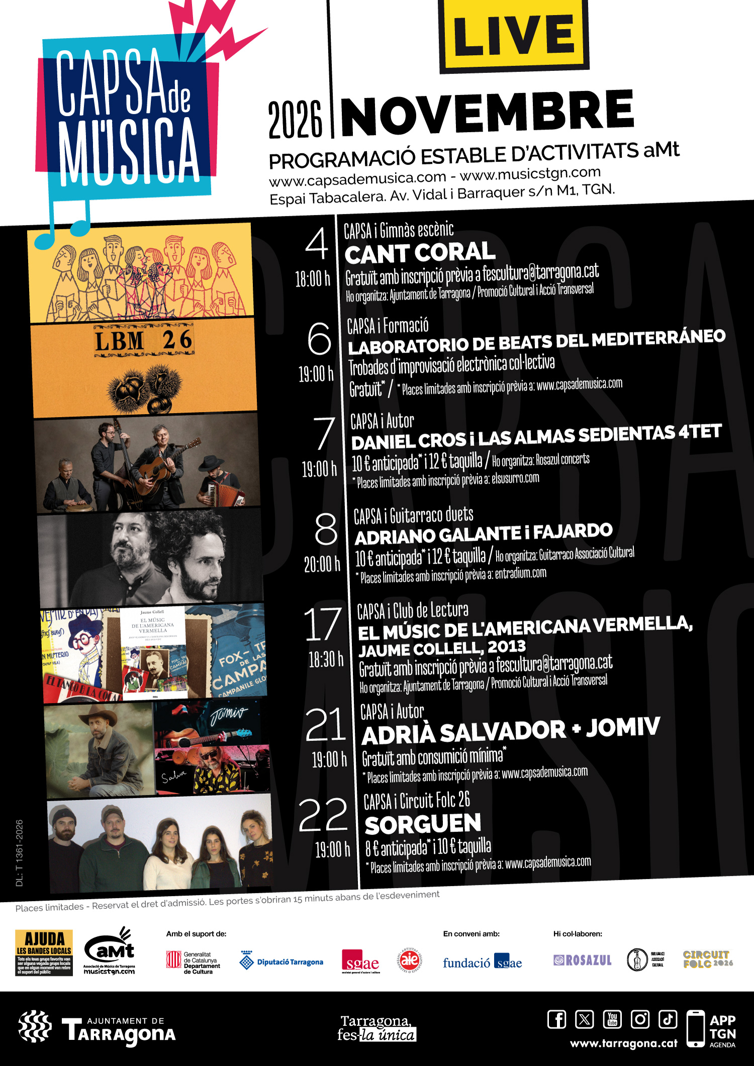 LA CAPSA S’OMPLE DE MÚSICA AQUEST NOVEMBRE